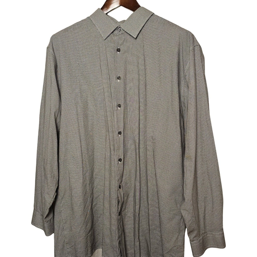 J Ferrar Mens Slim Fit Mechanical Stretch Dress Shirt XXL‎ Houndstooth Pattern